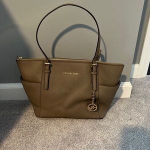 Michael Kors Gold Brown Shoulder Bag
